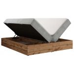 Łóżko kontynentalne - WOOD ZERO 140x200 - H4 - jasnoszary, sztruks - topper T25
