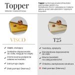 Łóżko kontynentalne - WOOD ZERO 180x200 - H4 - jasnoszary, sztruks - topper T25