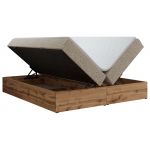 Łóżko kontynentalne - WOOD ZERO 200x200 - H3 - ciemnobeżowy, struktura - topper Visco