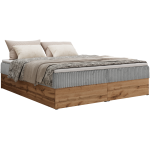 Łóżko kontynentalne - WOOD ZERO 140x200 - H3 - jasnoszary, sztruks - topper Visco