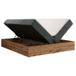 Łóżko kontynentalne - WOOD ZERO 180x200 - H4 - szary, sztruks - topper Visco
