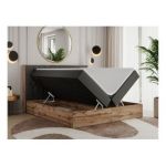 Łóżko kontynentalne AMORE 180x200 - Soft 20 - grafitowa ekoskóra - OUTLET