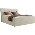 Łóżko kontynentalne - DAGOS 160x200 - H3 - kremowy, szenil grubo tkany - Topper T25