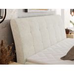 Łóżko kontynentalne - DAGOS 140x200 - H4 - kremowy, szenil grubo tkany - Topper T25