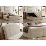 Łóżko kontynentalne - DAGOS 140x200 - H3 - beżowy, szenil grubo tkany - Topper T25