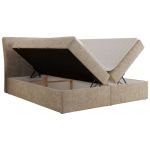 Łóżko kontynentalne - DAGOS 180x200 - H3 - beżowy, szenil grubo tkany - Topper T25