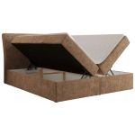 Łóżko kontynentalne - DAGOS 120x200 - H4 - jasnobrązowy, szenil grubo tkany - Topper T25