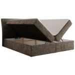 Łóżko kontynentalne - DAGOS 180x200 - H3 - brązowy, szenil grubo tkany - Topper T25