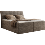 Łóżko kontynentalne - DAGOS 200x200 - H4 - brązowy, szenil grubo tkany - Topper T25