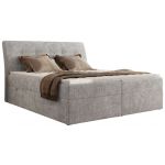 Łóżko kontynentalne - DAGOS 120x200 - H3 - jasnoszary, szenil grubo tkany - Topper T25