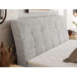 Łóżko kontynentalne - DAGOS 200x200 - H3 - jasnoszary, szenil grubo tkany - Topper T25