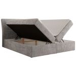 Łóżko kontynentalne - DAGOS 120x200 - H4 - jasnoszary, szenil grubo tkany - Topper T25