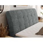 Łóżko kontynentalne - DAGOS 180x200 - H3 - ciemnoszary, szenil grubo tkany - Topper T25