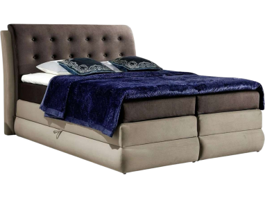Wygodne łóżko kontynentalne z dwoma pojemnikami na pościel i opcją wyboru tkaniny - EVIVA / Solar 28 + 16