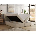 Łóżko kontynentalne - DAGOS 180x200 - H4 - beżowy, welwet - Topper T25