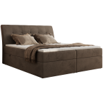 Łóżko kontynentalne - DAGOS 160x200 - H4 - brązowy, welwet - Topper T25