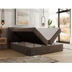 Łóżko kontynentalne - DAGOS 180x200 - H4 - brązowy, welwet - Topper T25