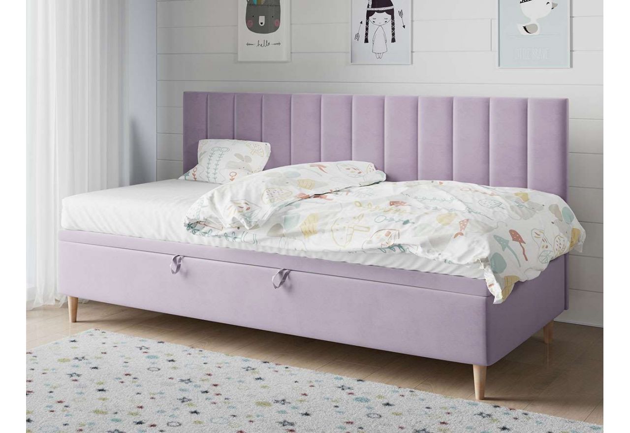 Łóżko jednoosobowe do pokoju dziecka, z możliwością wyboru materaca górnego - NELA 2 Magic Velvet 2249