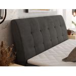 Łóżko kontynentalne - DAGOS 140x200 - H4 - ciemnoszary, welwet - Topper T25
