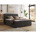 Łóżko kontynentalne - DAGOS 160x200 - H4 - ciemnoszary, welwet - Topper T25