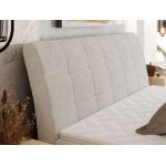 Łóżko kontynentalne - DAGOS 140x200 - H3 - kremowy, szenil gładki - Topper T25