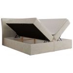 Łóżko kontynentalne - DAGOS 160x200 - H4 - kremowy, szenil gładki - Topper T25