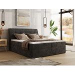 Łóżko kontynentalne - DAGOS 160x200 - H3 - ciemnoszary, szenil gładki - Topper T25