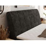 Łóżko kontynentalne - DAGOS 140x200 - H4 - ciemnoszary, szenil gładki - Topper T25