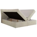 Łóżko kontynentalne - DAGOS 200x200 - H3 - kremowy, szenil grubo tkany - Topper Visco