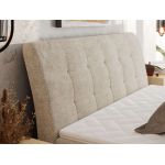 Łóżko kontynentalne - DAGOS 140x200 - H4 - beżowy, szenil grubo tkany - Topper Visco