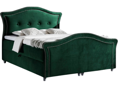 Eleganckie łóżko kontynentalne z opcją wyboru tkaniny i wysokim zagłowiem - AGAT LUX / Jaguar 2185