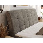 Łóżko kontynentalne - DAGOS 180x200 - H4 - brązowy, szenil grubo tkany - Topper Visco