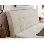 Łóżko kontynentalne - DAGOS 120x200 - H3 - beżowy, welwet - Topper Visco