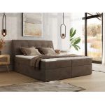 Łóżko kontynentalne - DAGOS 200x200 - H3 - brązowy, welwet - Topper Visco