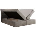 Łóżko kontynentalne - DAGOS 120x200 - H4 - jasnoszary, welwet - Topper Visco