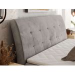 Łóżko kontynentalne - DAGOS 200x200 - H4 - jasnoszary, welwet - Topper Visco