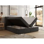 Łóżko kontynentalne - DAGOS 180x200 - H3 - ciemnoszary, welwet - Topper Visco