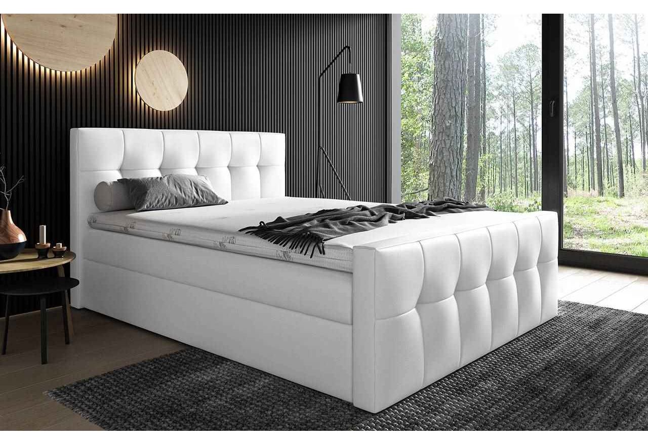 Eleganckie łóżko z pikowanym wezgłowiem do sypialni i możliwością wyboru tkaniny - MIGUEL / Madryt 920