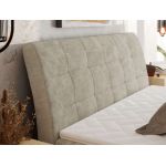 Łóżko kontynentalne - DAGOS 180x200 - H3 - beżowy, szenil gładki - Topper Visco