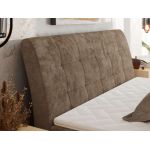 Łóżko kontynentalne - DAGOS 140x200 - H3 - brązowy, szenil gładki - Topper Visco