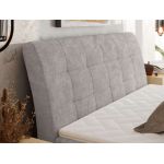 Łóżko kontynentalne - DAGOS 140x200 - H4 - jasnoszary, szenil gładki - Topper Visco