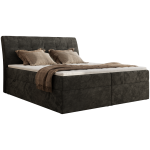 Łóżko kontynentalne - DAGOS 160x200 - H3 - ciemnoszary, szenil gładki - Topper Visco