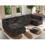 Narożnik MODARO U 5M - strona lewa - ciemnoszary, plusz