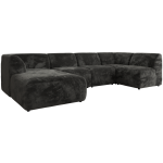 Narożnik MODARO U 5M - strona lewa - ciemnoszary, plusz