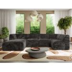 Narożnik MODARO U 5M - strona lewa - ciemnoszary, plusz