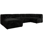 Narożnik MODARO U 5M - strona lewa - czarny, plusz