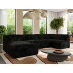 Narożnik MODARO U 5M - strona lewa - czarny, plusz