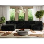 Narożnik MODARO U 5M - strona lewa - czarny, plusz