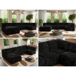 Narożnik MODARO U 5M - strona lewa - czarny, plusz