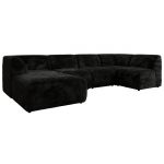 Narożnik MODARO U 5M - strona lewa - czarny, plusz